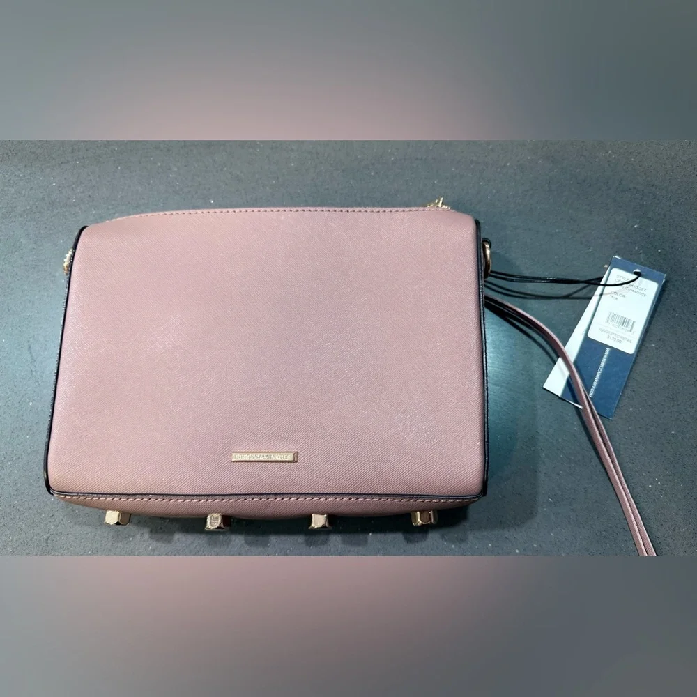 Rebecca Minkoff Mauve Avery Crossbody Bag with Gold Chain. NWT - Picture 4 of 5